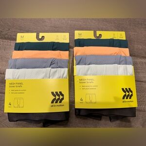 All in Motion Kids Boxer Briefs - Black, Gray, Blue, Orange (2 pack bundle)